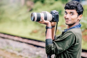 Man holding a camera