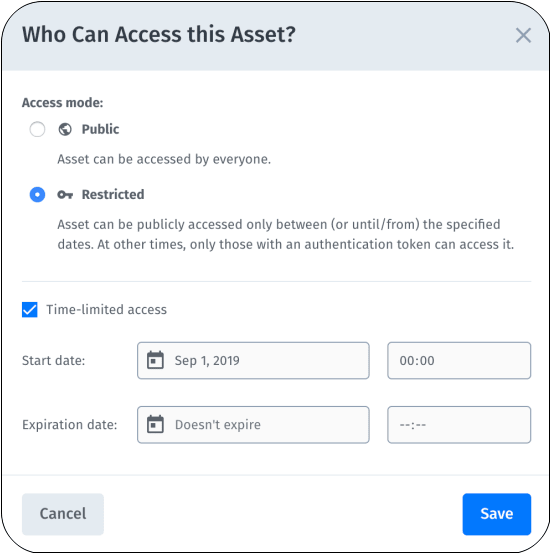 Access control settings